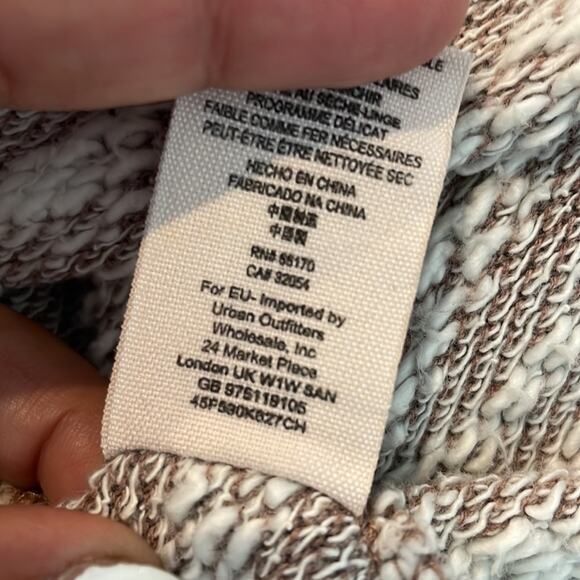 Free People Size Medium oversized open Front Cardigan Swing Sweater Brown - Picture 11 of 11